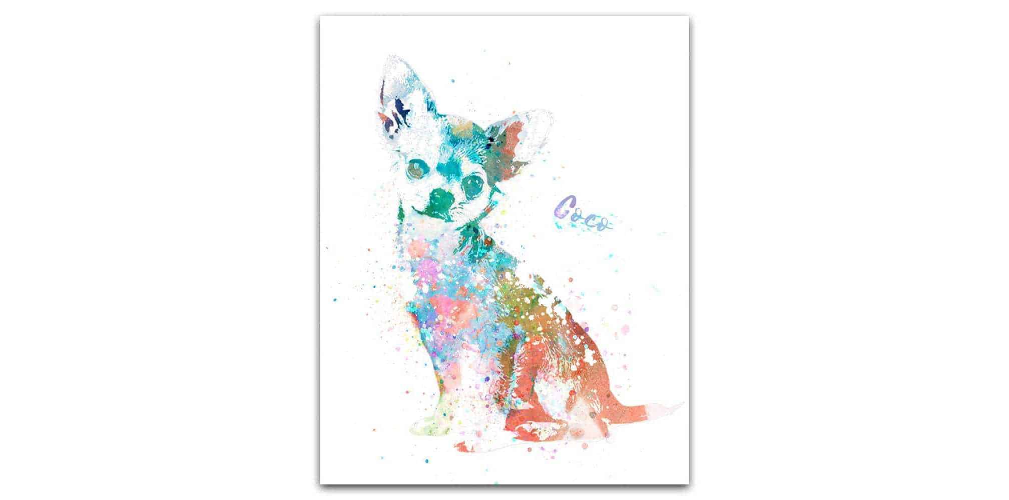 Chihuahua gifts - watercolor painting