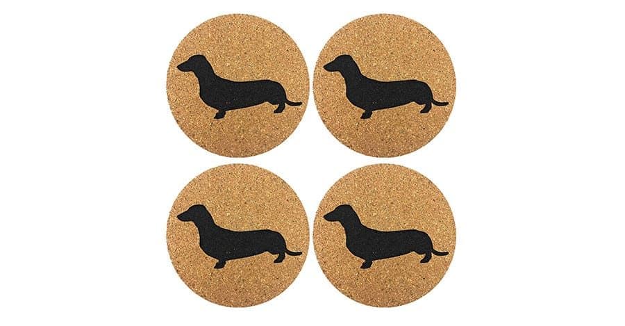 Dachshund Dog Peering Out Of A Box Set of 4 Coasters 