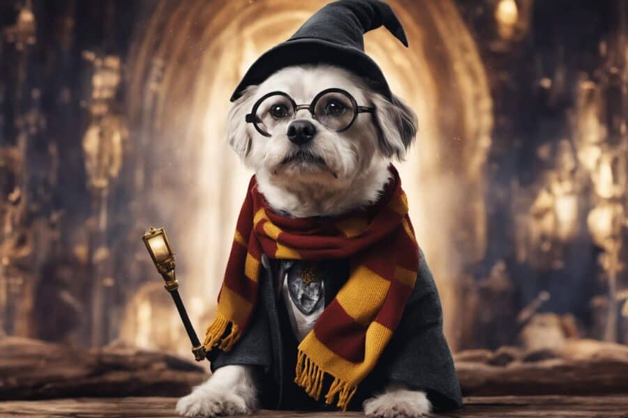 Harry Potter dog with a hat