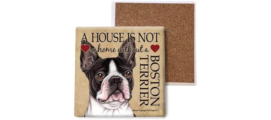 coasters with boston terrier