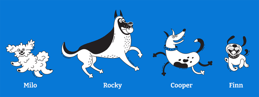 boy dog names illustration