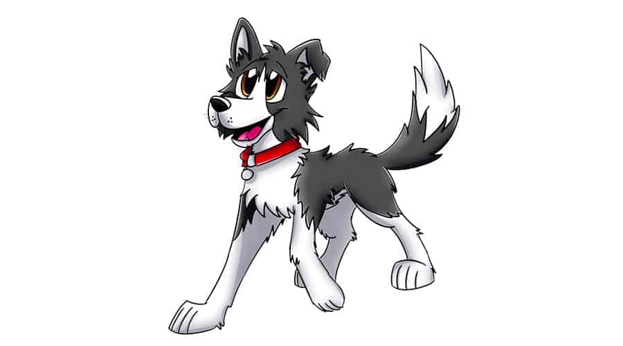 anime dog border collie