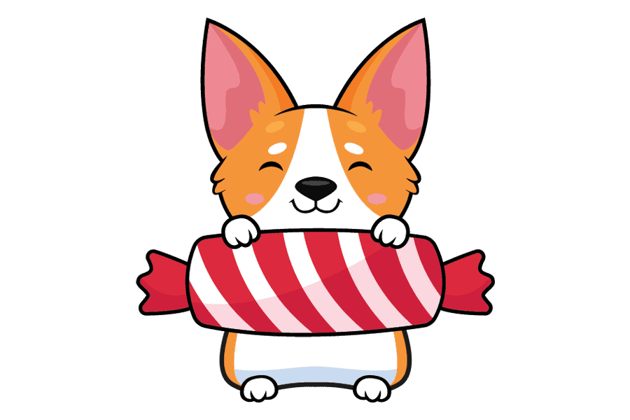 cute dog with candy