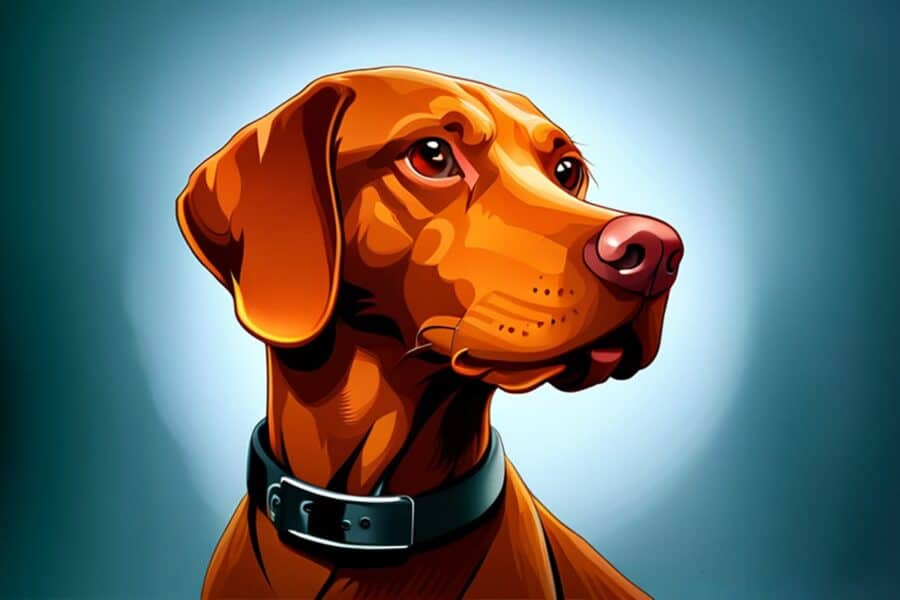 red vizsla dog cartoon