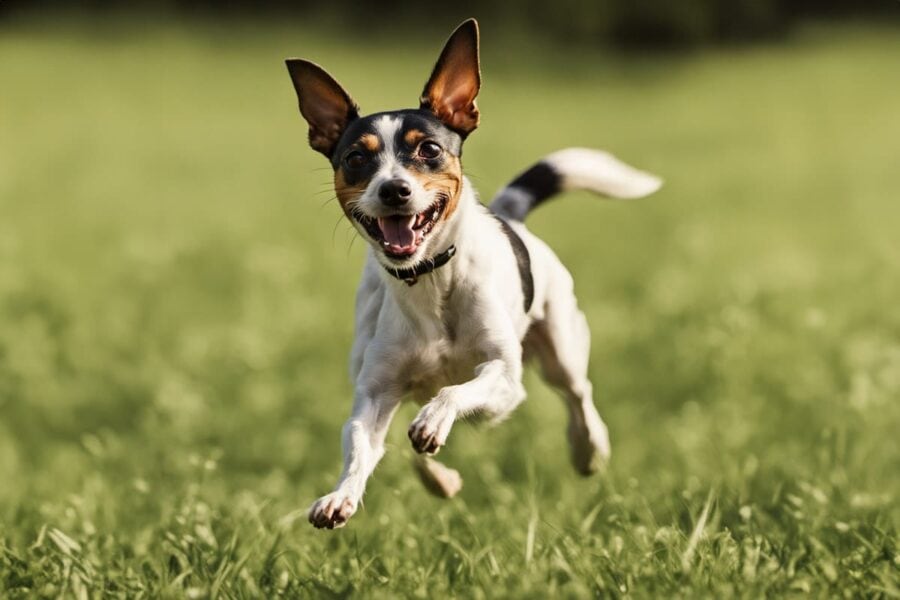 Rat Terrier running in the grass