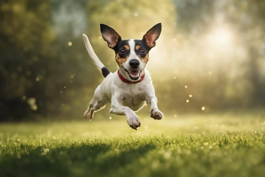 Rat Terrier jumping