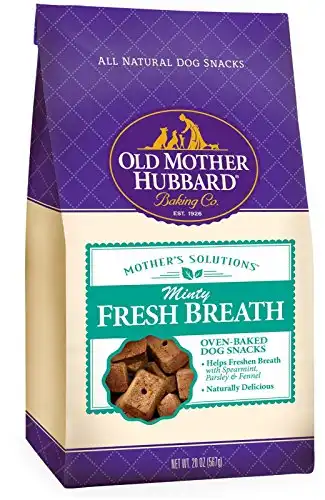 Old Mother Hubbard by Wellness Mother's Solutions Minty Fresh Breath Natural Dog Treats, Crunchy Oven-Baked Biscuits, Ideal for Training, 20 ounce bag