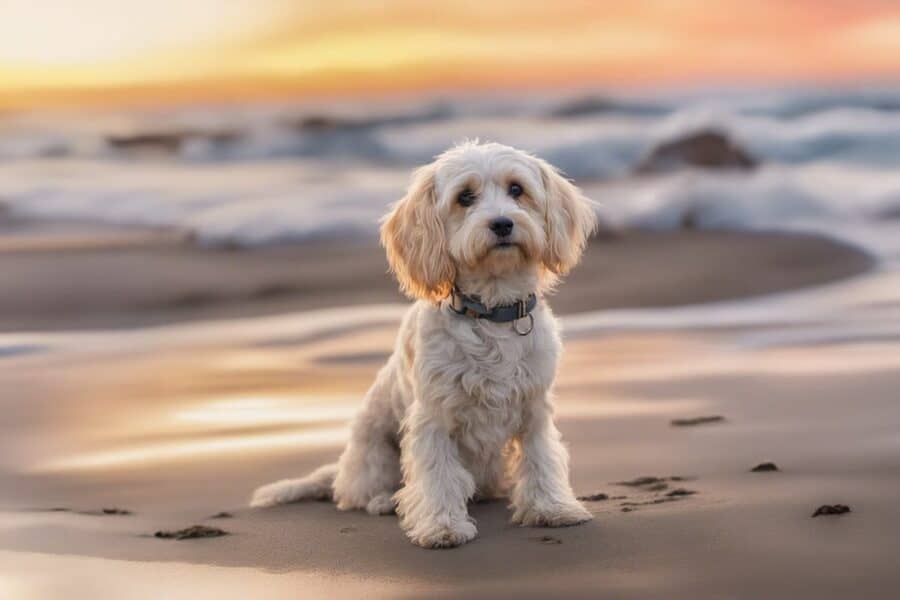 cavachon on a beach