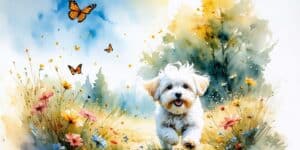 maltipoo watercolor