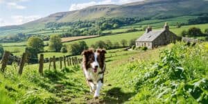 dog in welsh village